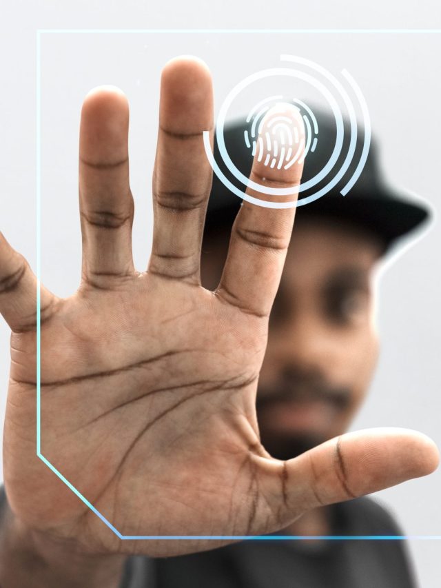 Black man scanning his finger